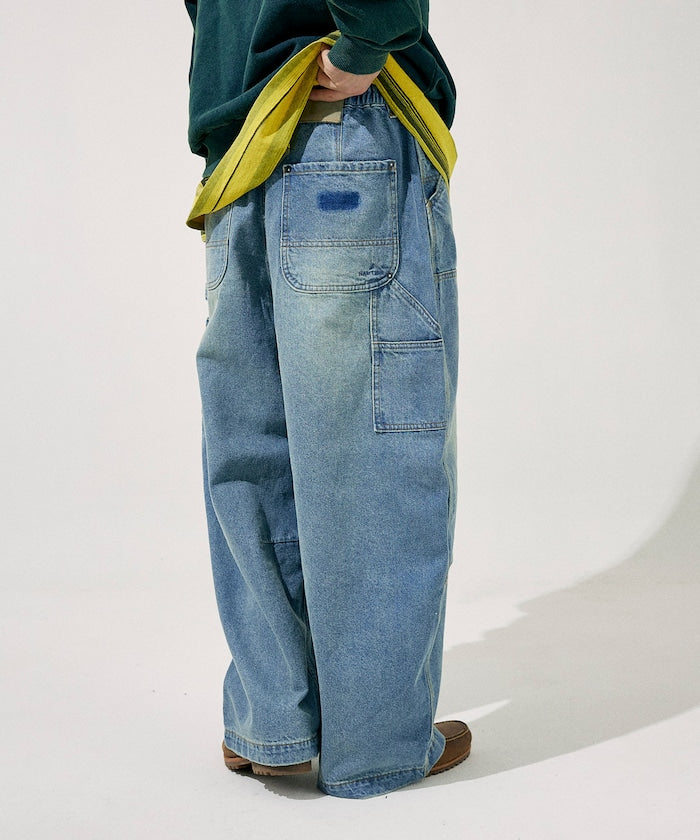 NAUTICA Super Wide Curve Double Knee Painter Pant 寬版錐形工裝單寧牛仔褲