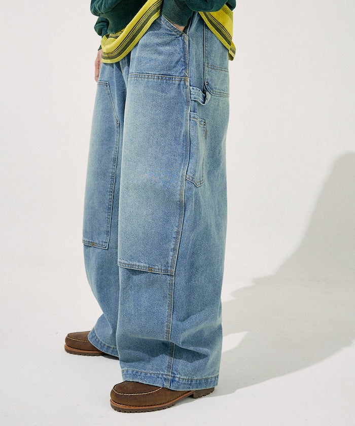 NAUTICA Super Wide Curve Double Knee Painter Pant 寬版錐形工裝單寧牛仔褲