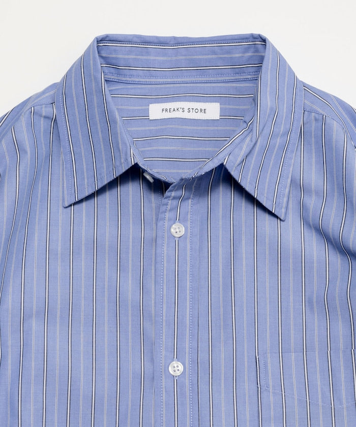 FREAK'S STORE Typewriter Regular Collar Short Sleeve Striped Shirt 短袖條紋襯衫