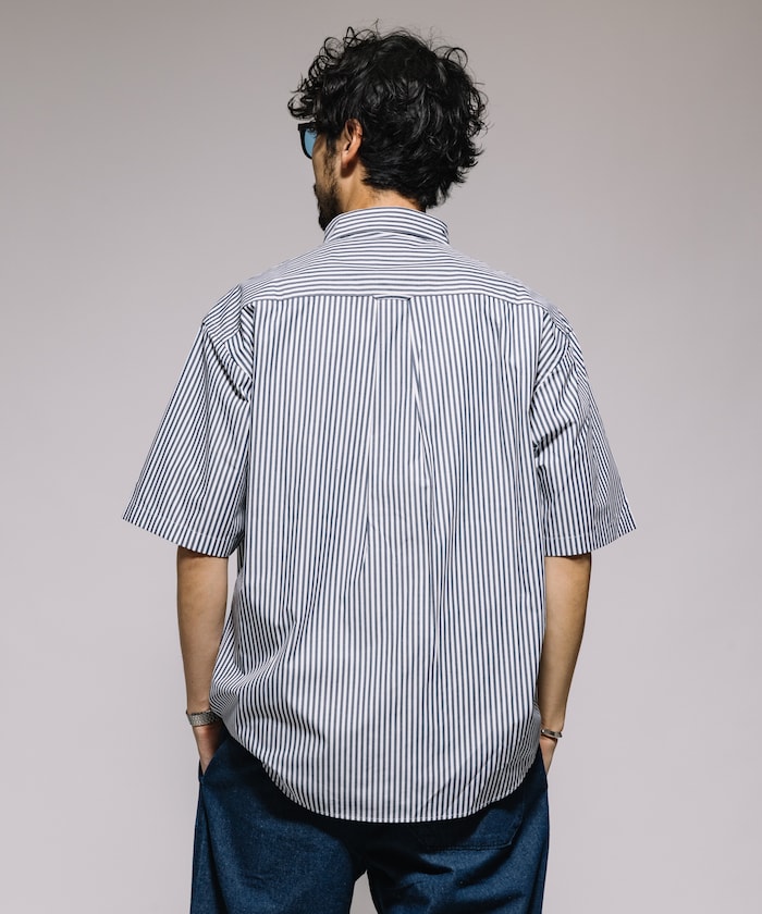 FREAK'S STORE Typewriter Regular Collar Short Sleeve Striped Shirt 短袖條紋襯衫