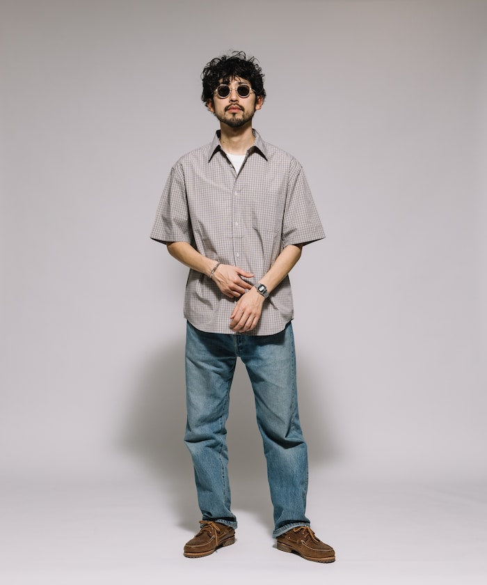 FREAK'S STORE Relaxed Fit Typewriter Regular Collar Short Sleeve Check Shirt 短袖格紋襯衫