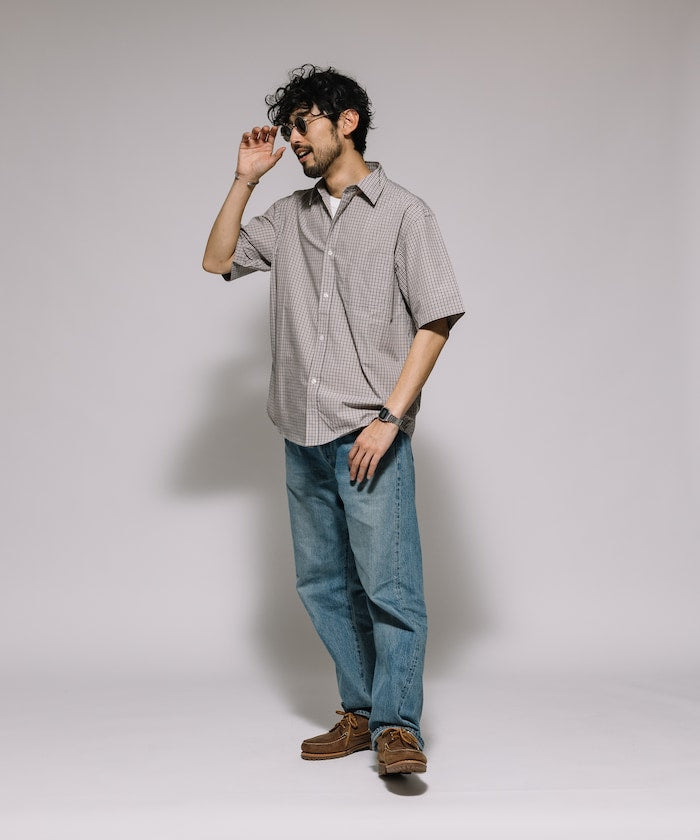 FREAK'S STORE Relaxed Fit Typewriter Regular Collar Short Sleeve Check Shirt 短袖格紋襯衫