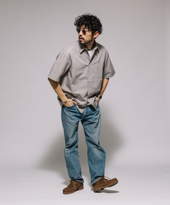 FREAK'S STORE Relaxed Fit Typewriter Regular Collar Short Sleeve Check Shirt 短袖格紋襯衫