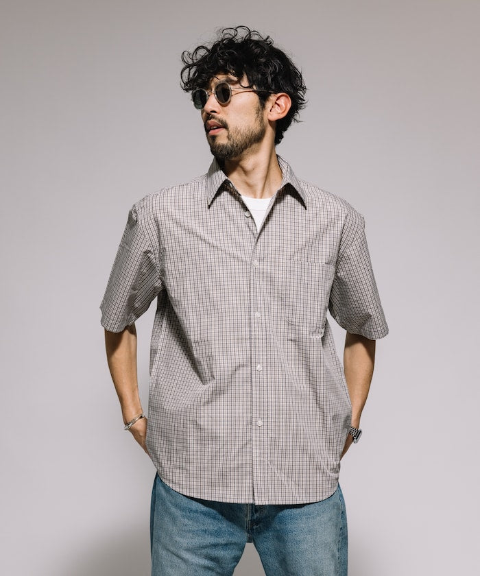 FREAK'S STORE Relaxed Fit Typewriter Regular Collar Short Sleeve Check Shirt 短袖格紋襯衫