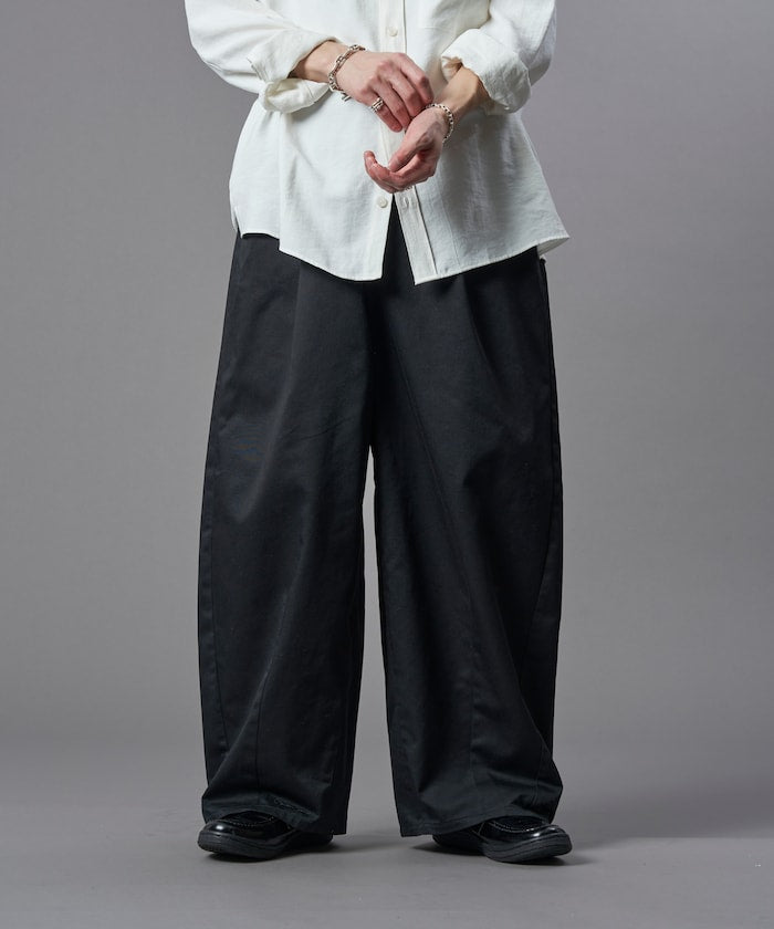 限定款 PUBLUX 打褶斜紋休閒長褲