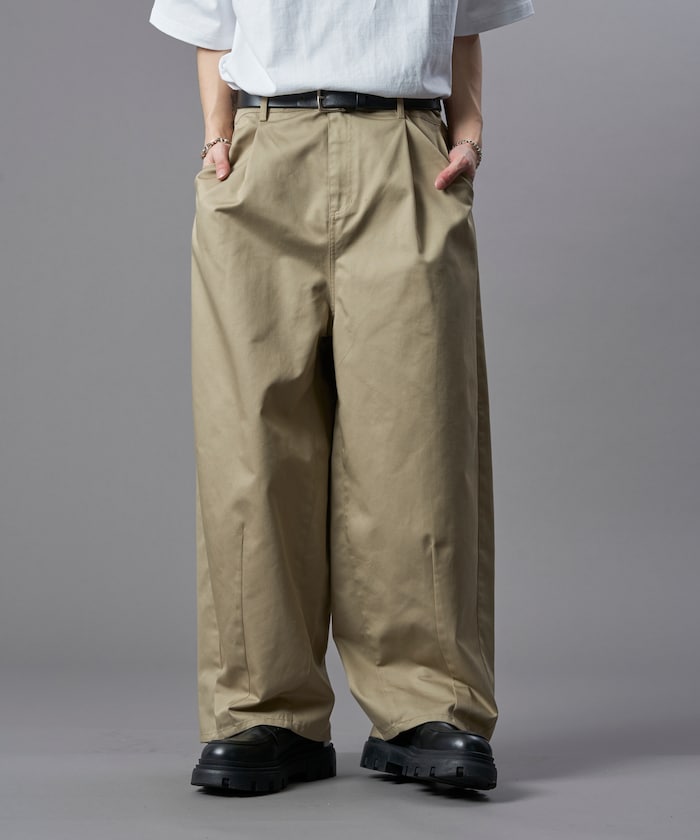 限定款 PUBLUX 打褶斜紋休閒長褲