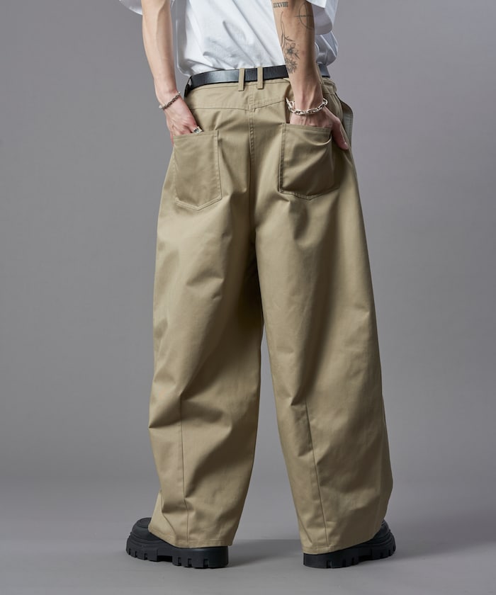 限定款 PUBLUX 打褶斜紋休閒長褲