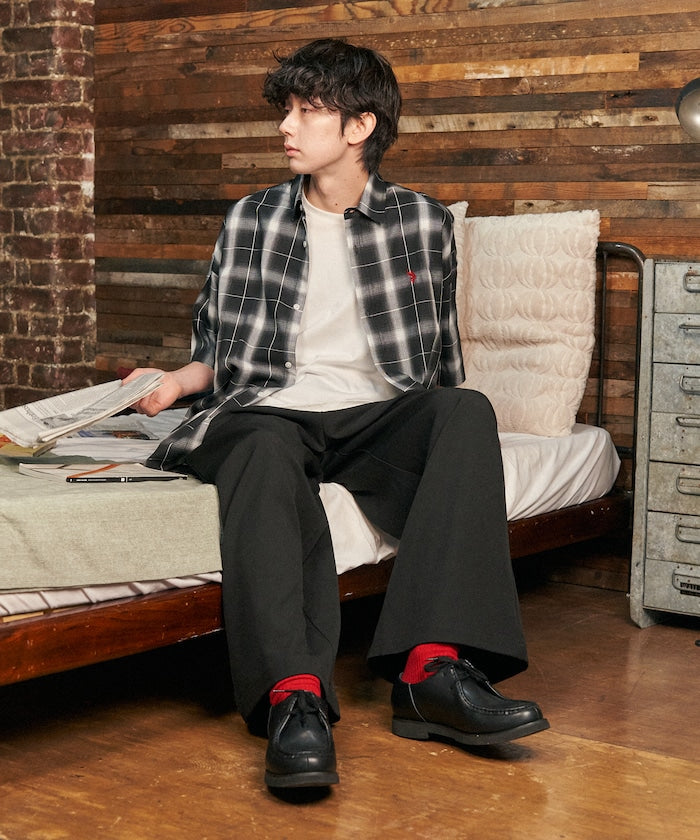 U.S. POLO ASSN. one-point embroidered check short sleeve shirt 限定刺繡格紋短袖襯衫