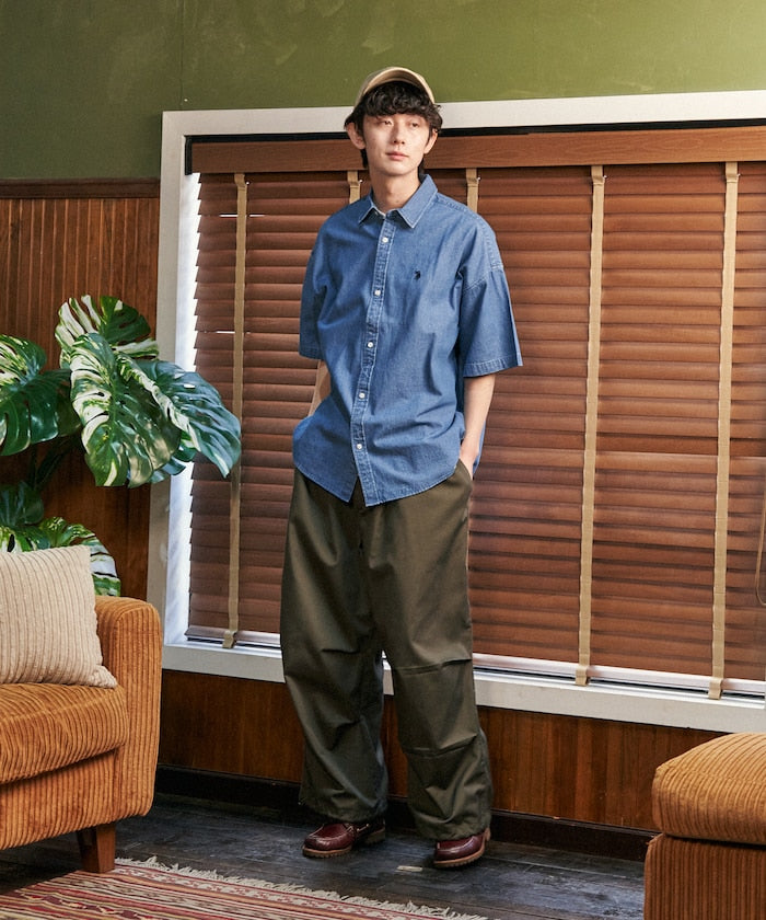 U.S. POLO ASSN. Custom embroidered denim short sleeve shirt  限定刺繡短袖襯衫