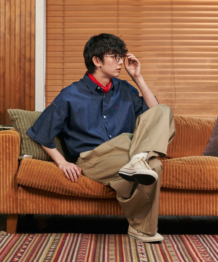 U.S. POLO ASSN. Custom embroidered denim short sleeve shirt  限定刺繡短袖襯衫