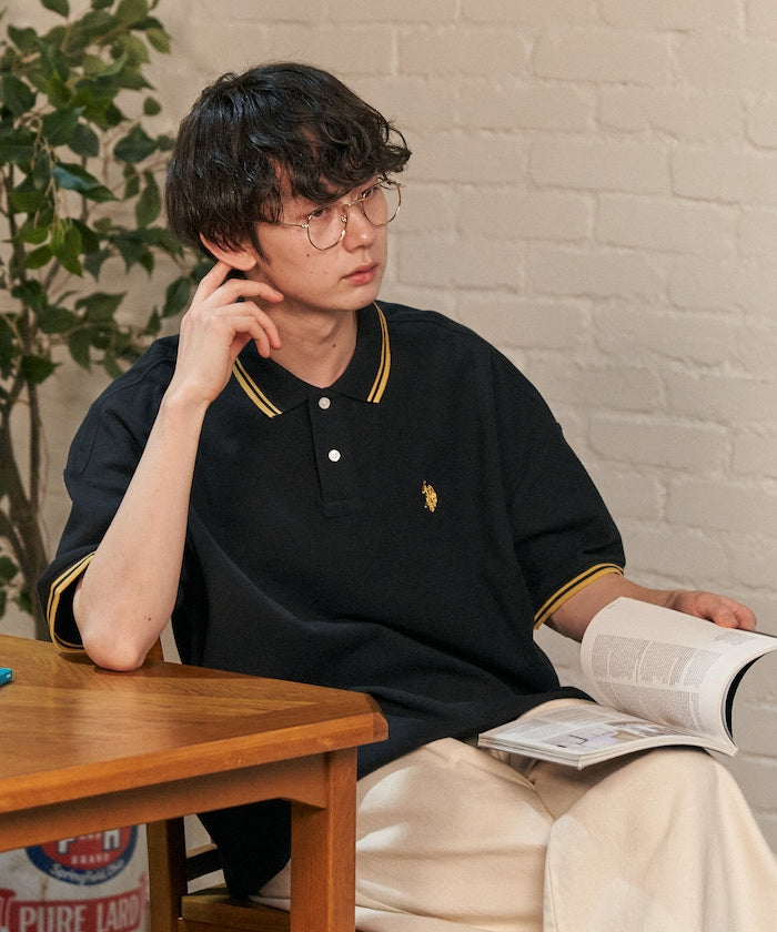 U.S. POLO ASSN. Special order pique line polo shirt 限定條紋Polo衫