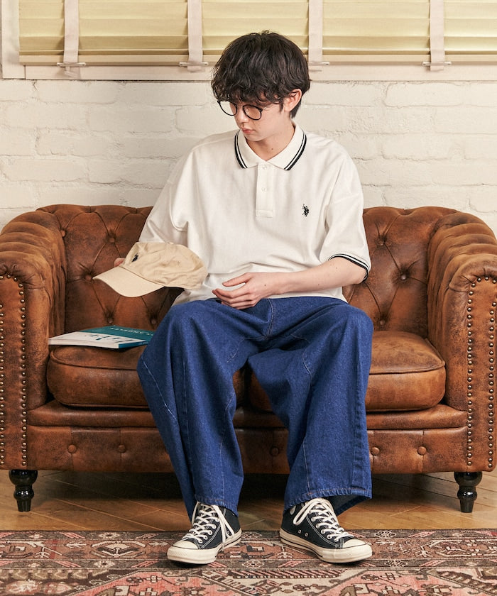 U.S. POLO ASSN. Special order pique line polo shirt 限定條紋Polo衫