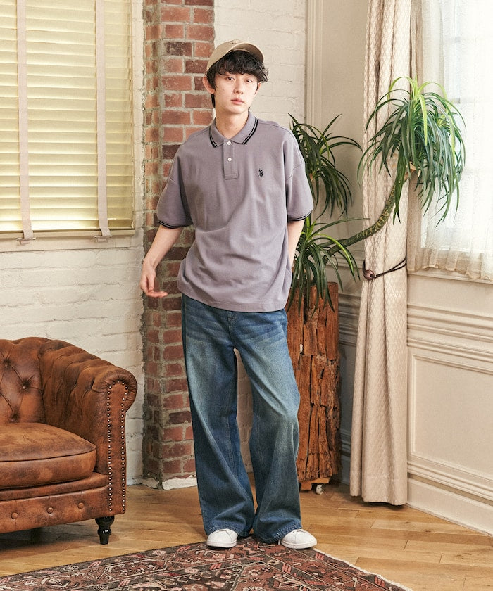 U.S. POLO ASSN. Special order pique line polo shirt 限定條紋Polo衫