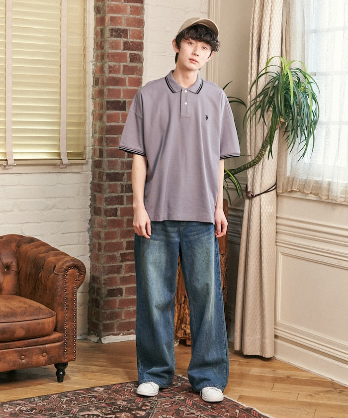 U.S. POLO ASSN. Special order pique line polo shirt 限定條紋Polo衫