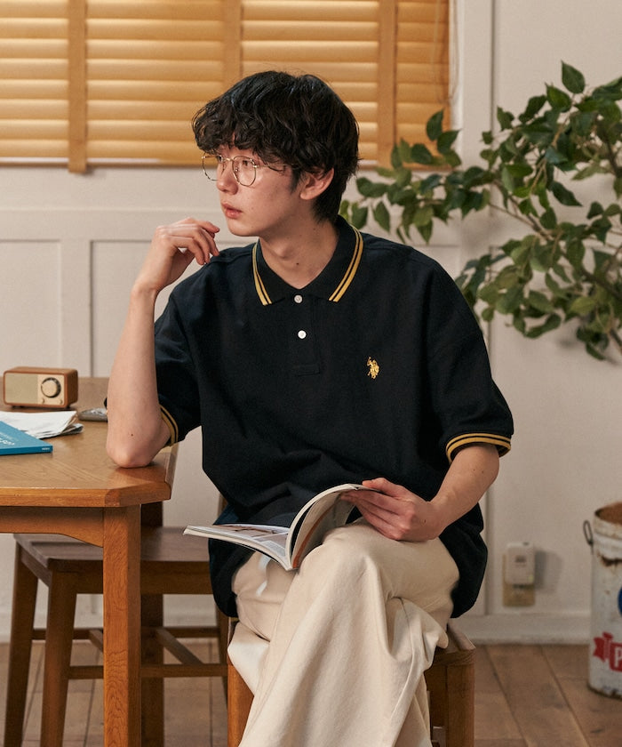 U.S. POLO ASSN. Special order pique line polo shirt 限定條紋Polo衫