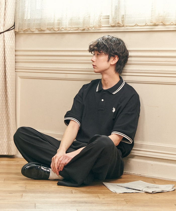 U.S. POLO ASSN. Special order pique line polo shirt 限定條紋Polo衫