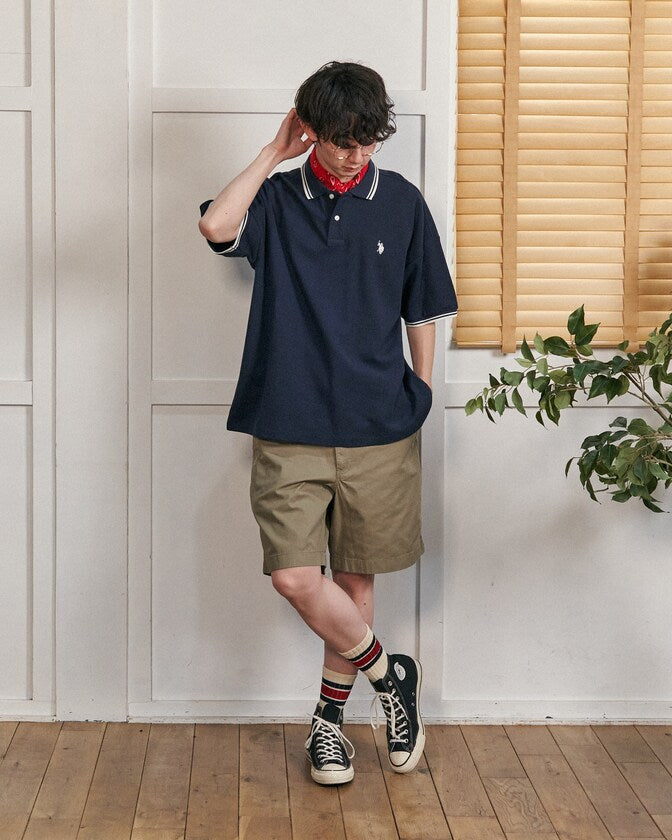 U.S. POLO ASSN. Special order pique line polo shirt 限定條紋Polo衫