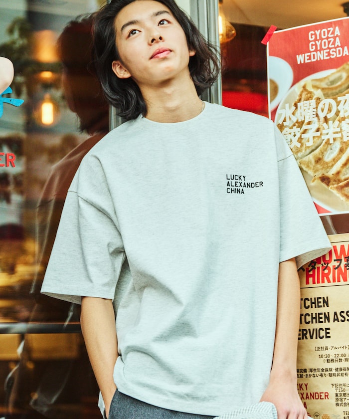 FREAK'S STORE x LUCKY ALEXANDER CHINA big silhouette back print crew neck T-shirt 印花短袖T恤