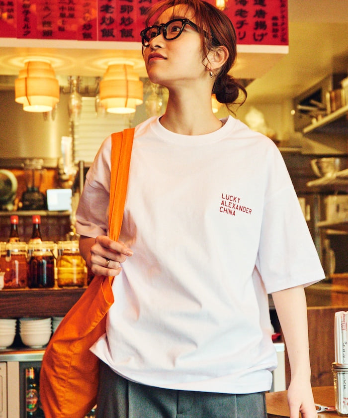 FREAK'S STORE x LUCKY ALEXANDER CHINA big silhouette back print crew neck T-shirt 印花短袖T恤