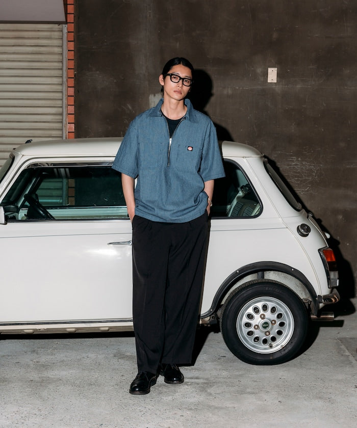 RED KAP relaxed fit half zip one point logo Short 半拉鍊口袋短袖襯衫