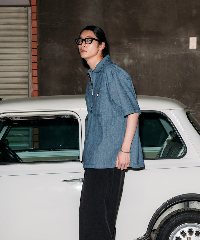 RED KAP relaxed fit half zip one point logo Short 半拉鍊口袋短袖襯衫