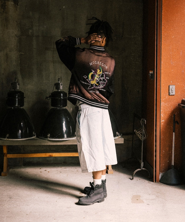 RED KAP 2TUCK BAGGY WIDE DENIM SHORTS PANTS 打褶牛仔短褲