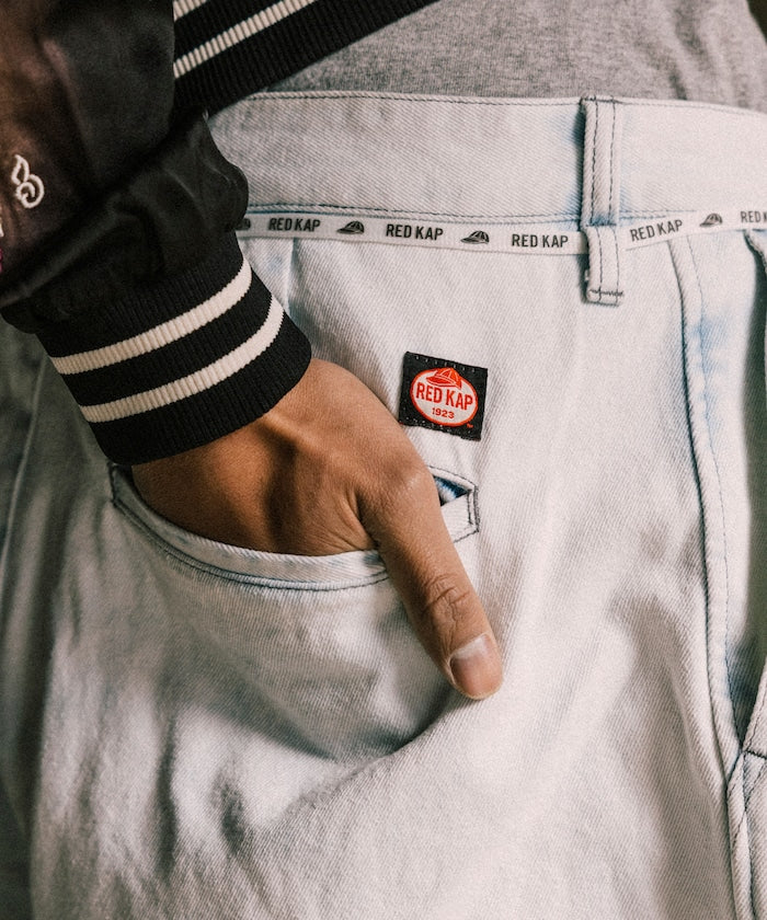 RED KAP 2TUCK BAGGY WIDE DENIM SHORTS PANTS 打褶牛仔短褲