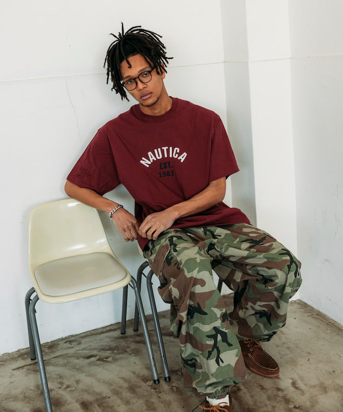 NAUTICA Felt Patch Arch Logo S/S Tee 毛氈拱形LOGO短袖T恤上衣