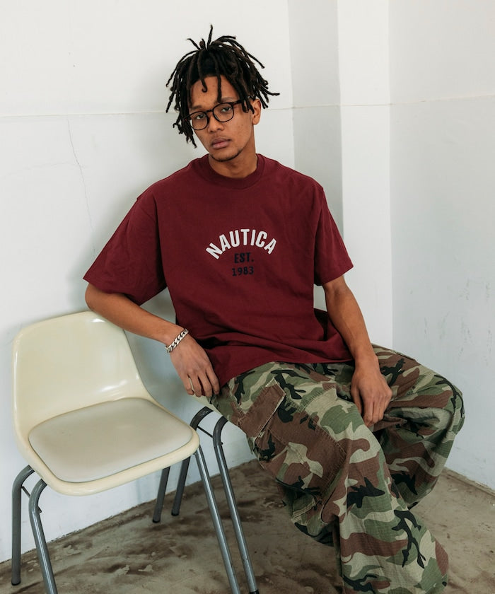 NAUTICA Felt Patch Arch Logo S/S Tee 毛氈拱形LOGO短袖T恤上衣