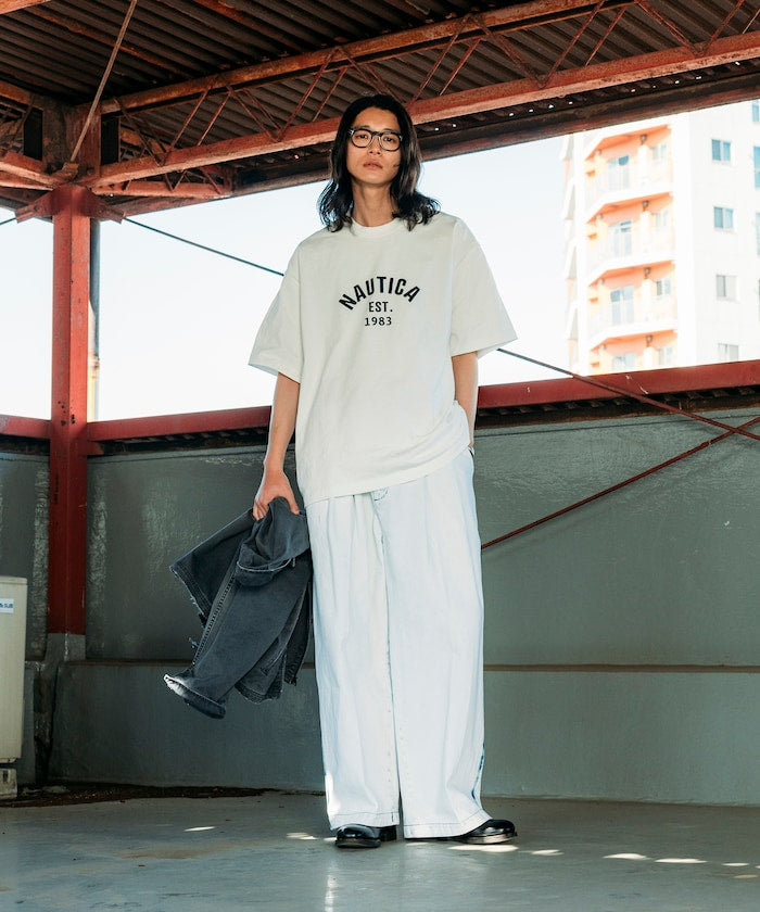 NAUTICA Felt Patch Arch Logo S/S Tee 毛氈拱形LOGO短袖T恤上衣