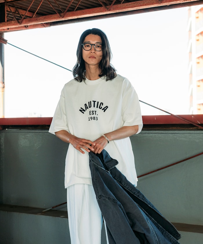 NAUTICA Felt Patch Arch Logo S/S Tee 毛氈拱形LOGO短袖T恤上衣