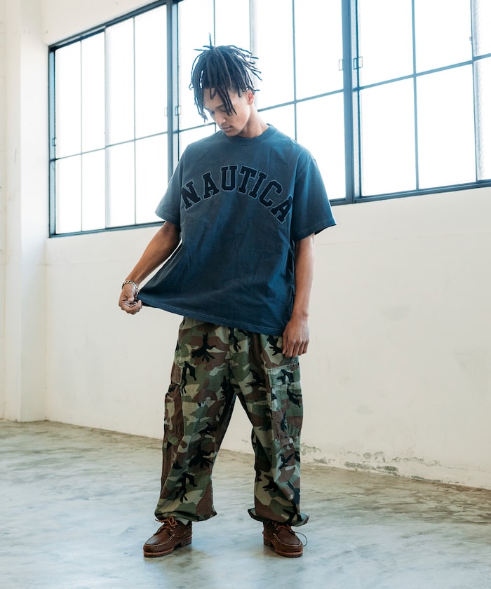 NAUTICA Pigment Dyed Arch Logo S/S Tee 復古染色拱形LOGO短袖T恤上衣