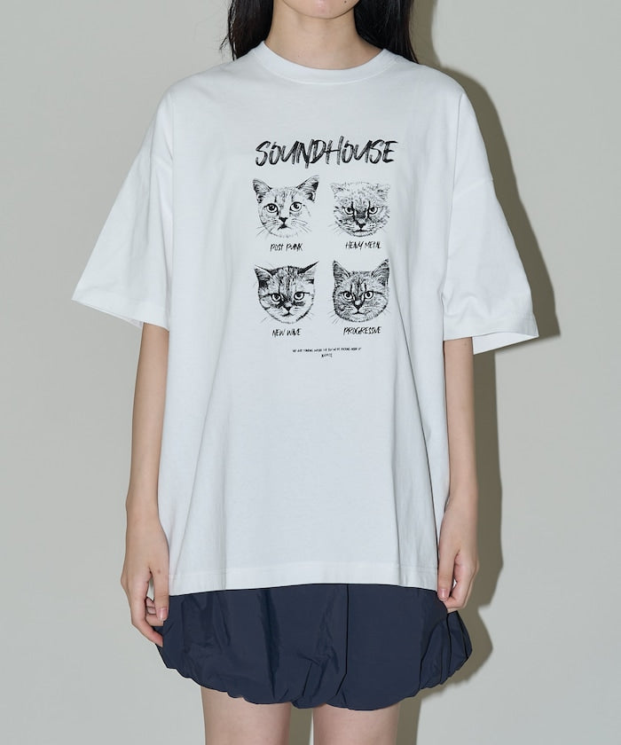 PUBLUX 限定 SOUNDHOUSE 貓咪印花 T 恤