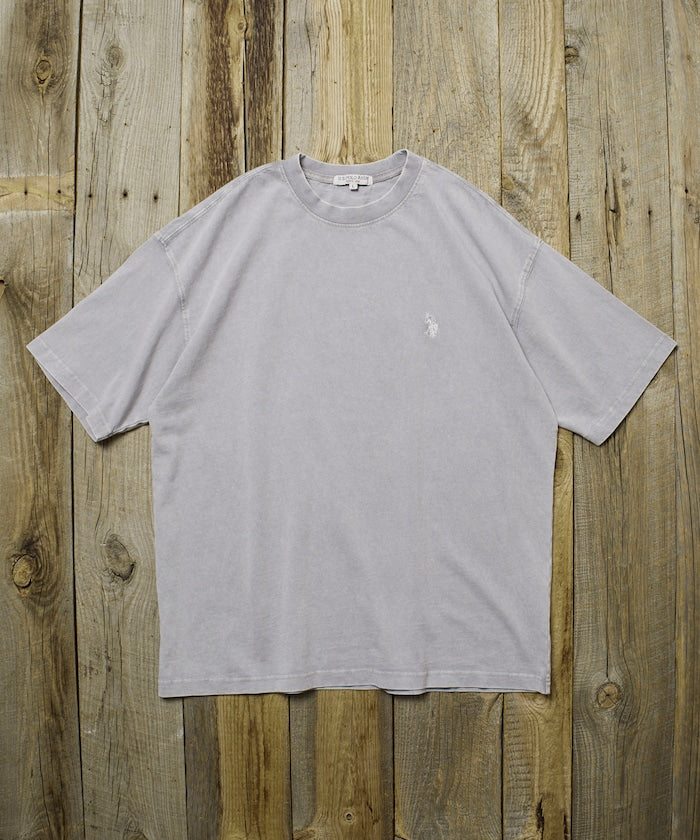 U.S. POLO ASSN. Special order one-point embroidered logo pigment T-shirt 簡約刺繡短袖T恤