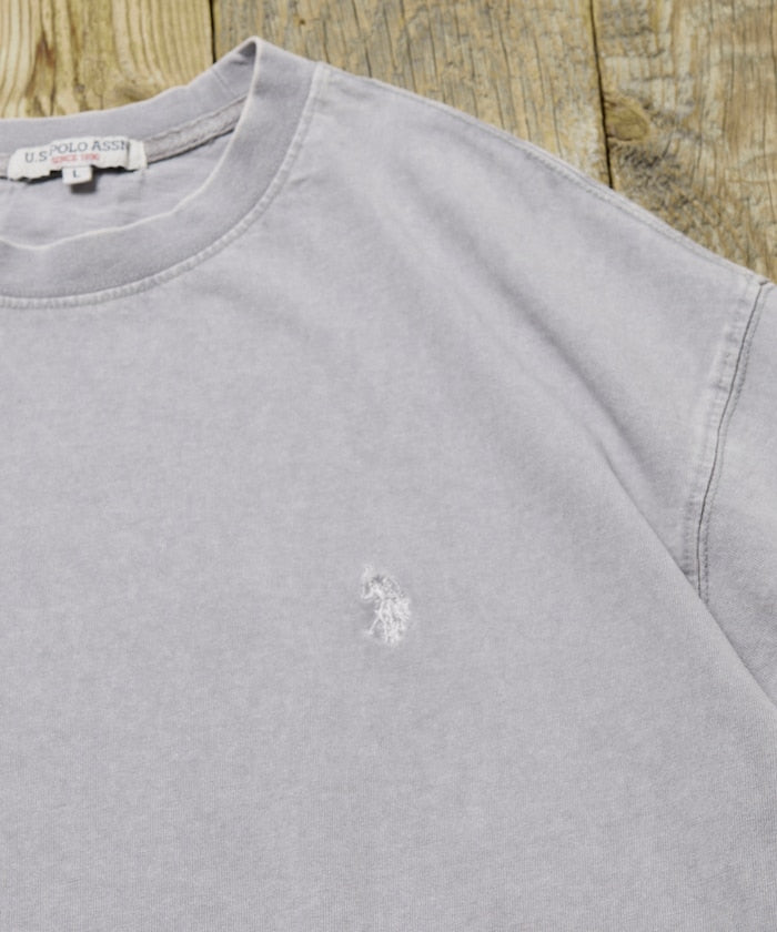 U.S. POLO ASSN. Special order one-point embroidered logo pigment T-shirt 簡約刺繡短袖T恤