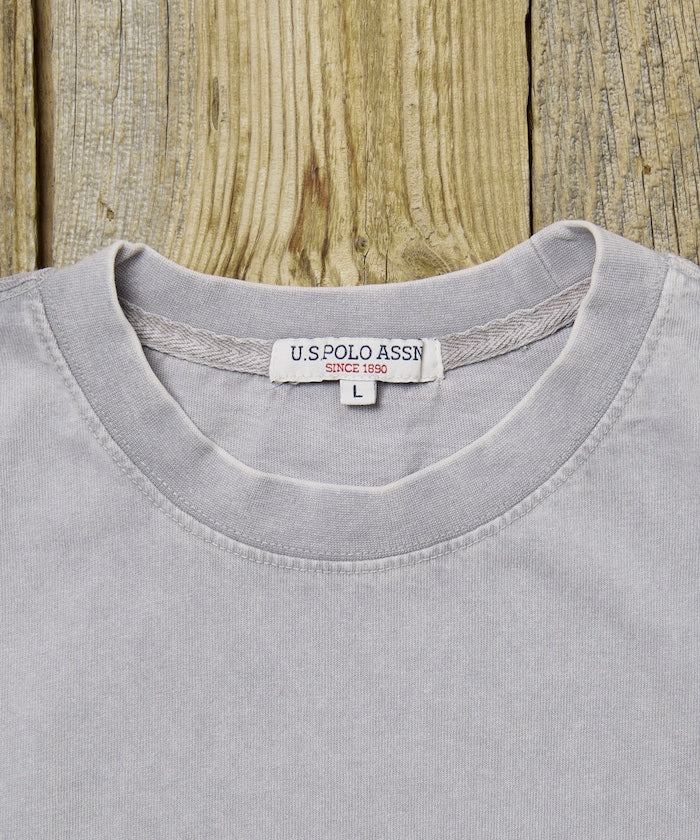 U.S. POLO ASSN. Special order one-point embroidered logo pigment T-shirt 簡約刺繡短袖T恤