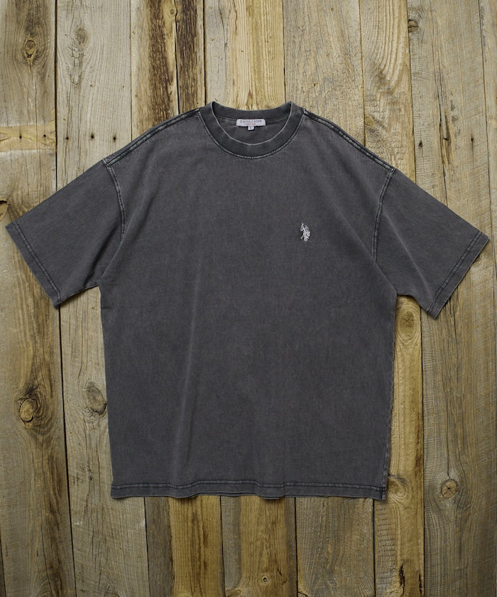 U.S. POLO ASSN. Special order one-point embroidered logo pigment T-shirt 簡約刺繡短袖T恤