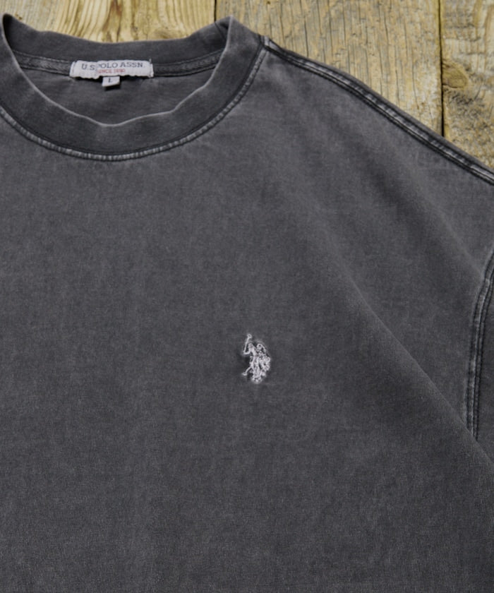 U.S. POLO ASSN. Special order one-point embroidered logo pigment T-shirt 簡約刺繡短袖T恤