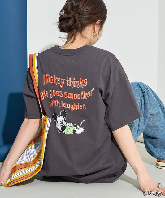 FREAK'S STORE Mickey Mouse back embroidered Short sleeve T-shirt 印花刺繡短袖T恤