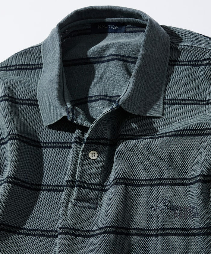 NAUTICA 復古染色條紋短袖Polo衫