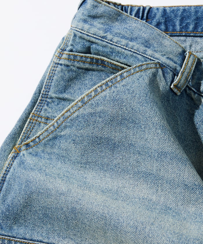NAUTICA Super Wide Curve Double Knee Denim Cropped Pants 超寬版弧形雙層牛仔九分褲