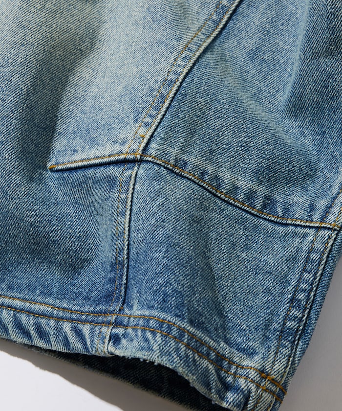 NAUTICA Super Wide Curve Double Knee Denim Cropped Pants 超寬版弧形雙層牛仔九分褲