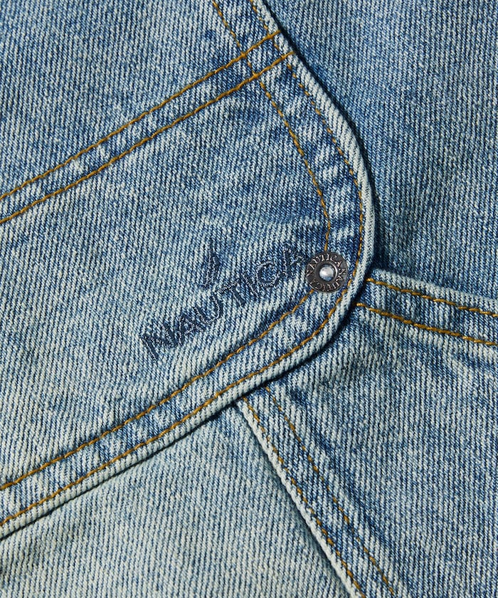 NAUTICA Super Wide Curve Double Knee Denim Cropped Pants 超寬版弧形雙層牛仔九分褲