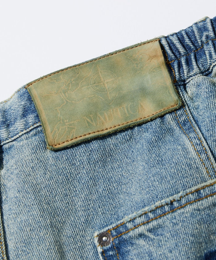 NAUTICA Super Wide Curve Double Knee Denim Cropped Pants 超寬版弧形雙層牛仔九分褲