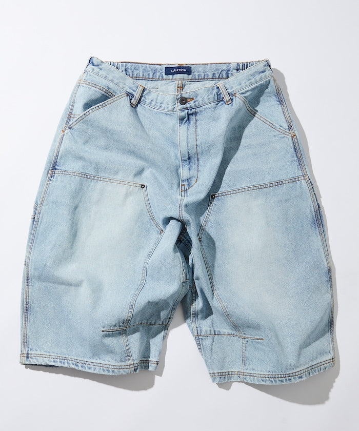 NAUTICA Super Wide Curve Double Knee Denim Cropped Pants 超寬版弧形雙層牛仔九分褲