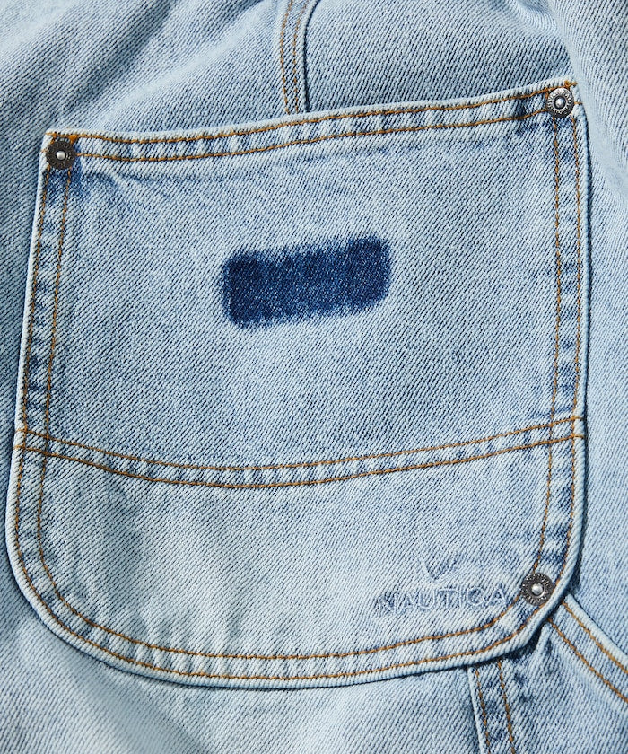 NAUTICA Super Wide Curve Double Knee Denim Cropped Pants 超寬版弧形雙層牛仔九分褲