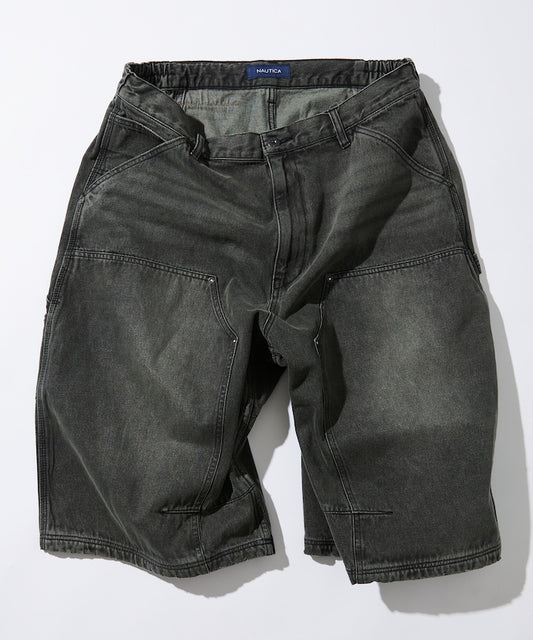 NAUTICA Super Wide Curve Double Knee Denim Cropped Pants 超寬版弧形雙層牛仔九分褲