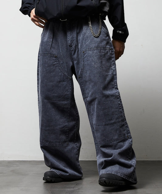 FREAK'S STORE 寬版雙層膝部設計牛仔褲