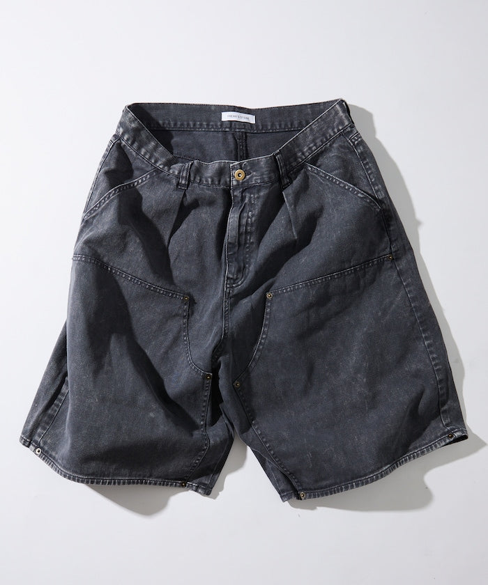 FREAK'S STORE Wide silhouette baggy double knee denim shorts 寬版牛仔短褲