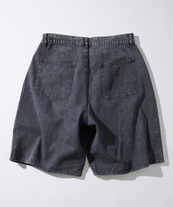 FREAK'S STORE Wide silhouette baggy double knee denim shorts 寬版牛仔短褲